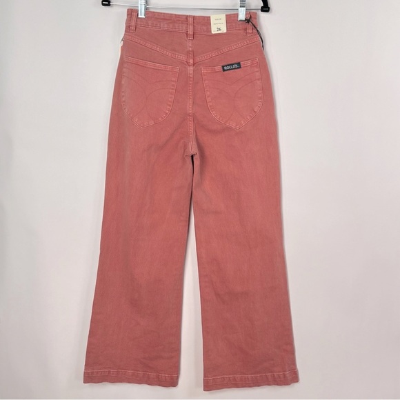 Rollas Sailor Scoop Jeans Salmon Pink sz 26 NWT - Picture 3 of 7